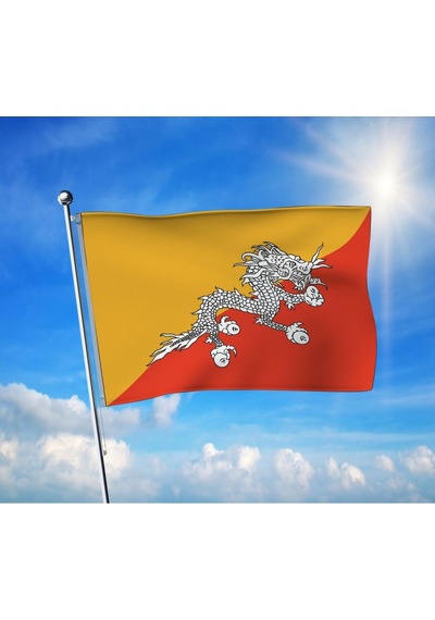 Bhutan Bayrağı Premium Raşel Kumaş 100x150 Cm Diğer