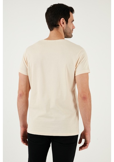 Buratti Pamuklu Slim Fit Bisiklet Yaka Erkek T Shirt 541Tactical Bej