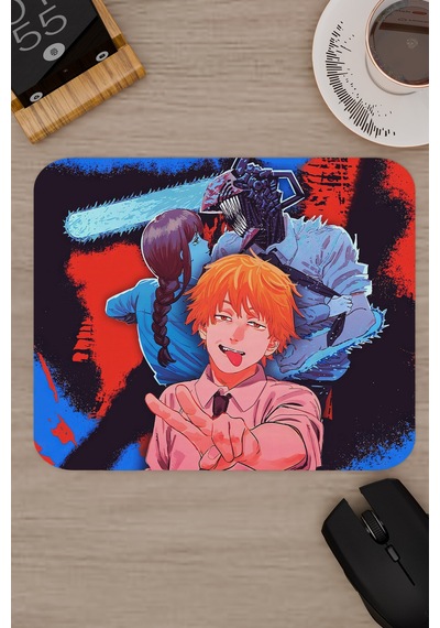 Chainsaw Man Anime V4 - 22x18 Gaming Kauçuk Kaymaz Taban Mouse Pad Fare Altlığı