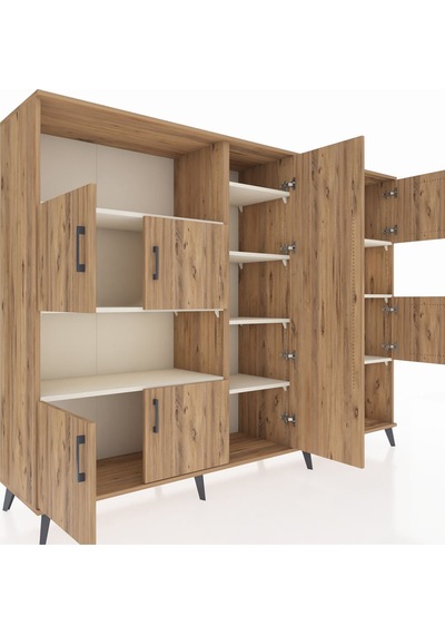 Hyperion Dolap 10 Raflı 9 Kapaklı 220x44x163 Çam-çam/aytaşı Çam-çam/aytaşı