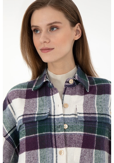 U.s. Polo Assn. Kadın Menekşe Gömlek Desenli 50289839-vr037 Menekşe