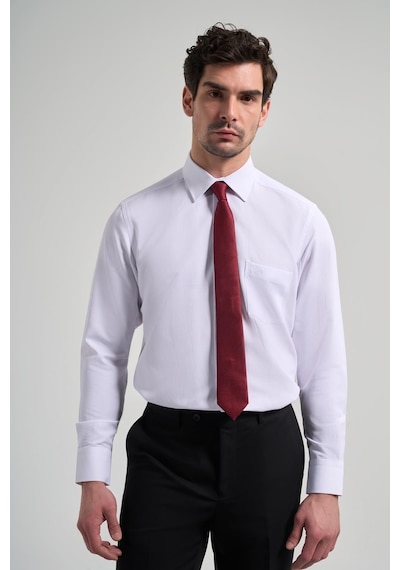 İmza Uzun Kol Desenli Armürlü Sert Yaka Cepli Pamuklu Classic Comfort Fit Gömlek 1004250171 Beyaz İmza Uzun Kol Desenli Armürlü Sert Yaka Cepli Pamuklu Classic Comfort Fit Gömlek 1004250171 Beyaz