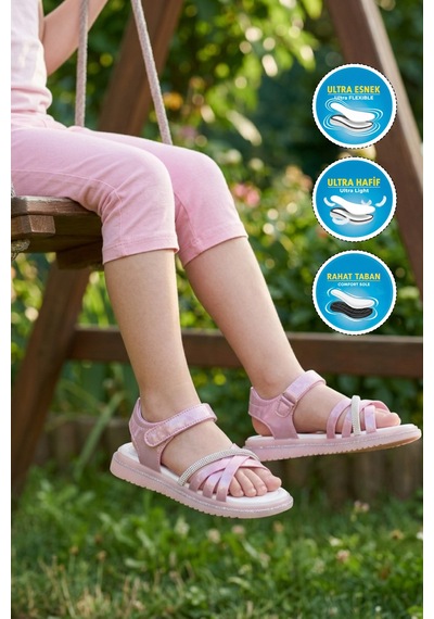 Cool Maya P Pembe Cırtlı Kız Çocuk Sandalet