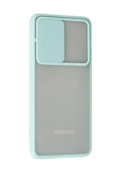 Newface - 219 - Samsung Galaxy Uyumlu A52 Kılıf Palm Buzlu Kamera Sürgülü Silikon - Csmo-tex - - Turkuaz