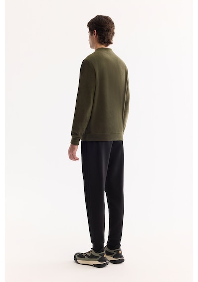 Avva Erkek Haki Bisiklet Yaka Soft Touch Baskılı Polar Regular Fit Sweatshirt A52y1269