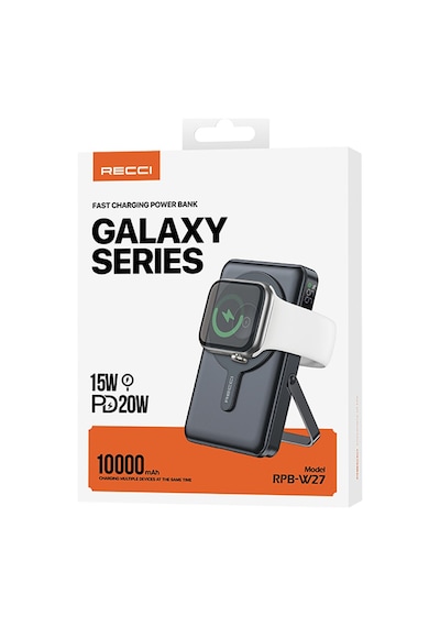 Recci RPB-W27 Galaxy Uyumlu Serisi 20 W 10.000 mAh Dijital Powerbank