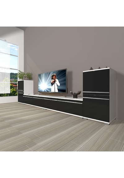 Decoraktiv Eko 9220t Mdf Tv Ünitesi Tv Sehpası Beyaz - Siyah