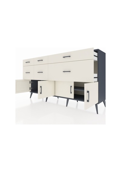 Hyperion Konsol Tek Raflı 6 Çekmeceli 4 Kapaklı 176x44x99 Antrasi Antrasit-aytaşı Hyperion Konsol Tek Raflı 6 Çekmeceli 4 Kapaklı 176x44x99 Antrasi Antrasit-aytaşı