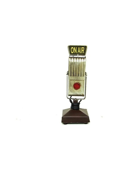 Peanelife Dekoratif Metal Mikrofon Obje Biblo Vintage Hediyelik