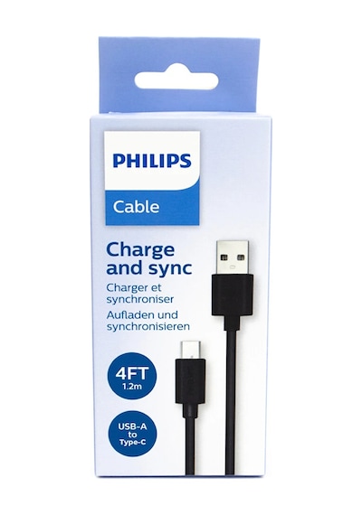 Philips Dlc3541a/00 Usb-a To Usb-c, 45w, Hızlı Şarj Kablosu, 1.2 Metre, Siyah