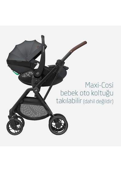 Maxi-Cosi Leona2 Çift Yönlü Uzatılabilir Sırt Desteği Tam Yatabilir Seyahat Sistem Olabilen  Bebek Arabası Twillic Graphite
