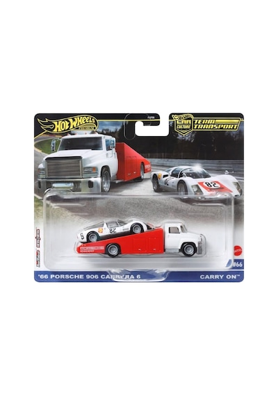 Premium Car Culture Team Transport Flf56-hrv47 '66 Porsche 906 Carrera 6 & Carry On Çok Renkli