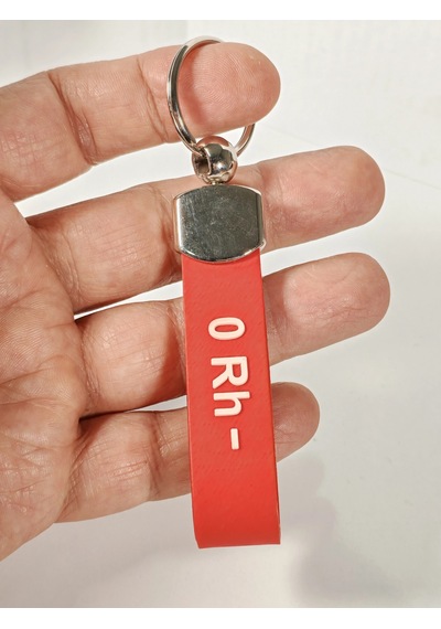 0 Rh - Negatif Kan Grubu Silikon Anahtarlık Acil Durumlar İçin Hayati Bilgi Çok Renkli