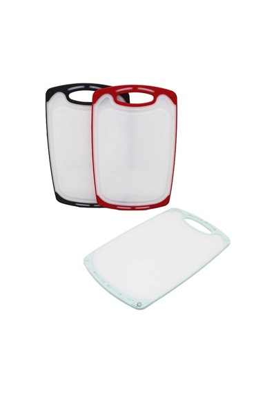 31x20cm Küçük Plastik Kesim Panosu Kaymaz Silikon Kenarlık - 10mm Kalınlık Çok Renkli