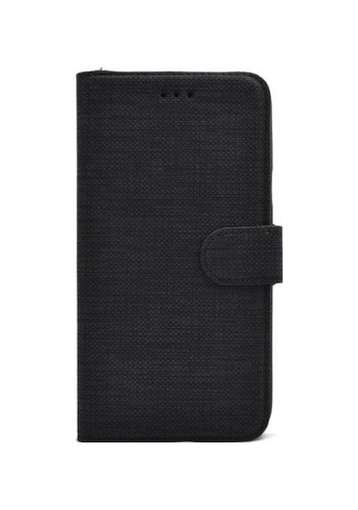 Teleplus Samsung Galaxy Uyumlu  A57 Kılıf Holster Canvas Kartlıklı Fabric Cüzdan Siyah