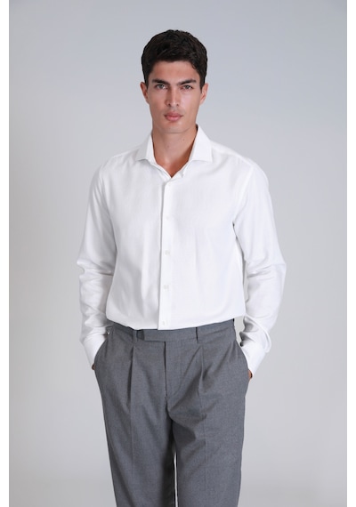 Lufian Erkek Wonder Comfort Fit Basic Gömlek 112010639 Beyaz Beyaz