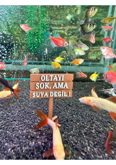 Akvaryum Tabela Dekoru Oltayı Sok Ama Suya Değil 6x5 Cm Suya Batan Model Tbl-65-slogan, One Size