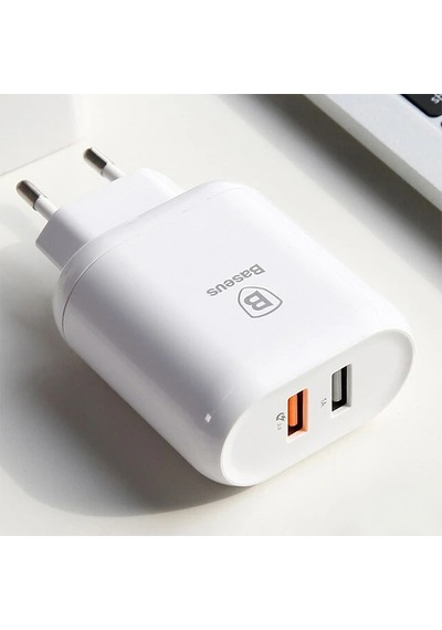Baseus Bojure Series Dual-usb Qc 3.0 18w Hızlı Şarj Aleti Başlık-