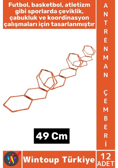 Antrenmanmalzemesi Futbol Basketbol Spor Koordinasyon Çabukluk Hız Çantalı Antrenman Çemberi 12 Adt Çok Renkli