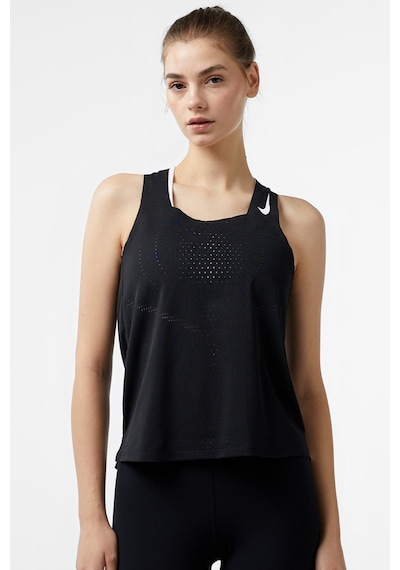 Nike Dri Fit Adv Aeroswift Singlet Womens Tank Kadın Reflektörlü Koşu Antreman Atleti Siyah