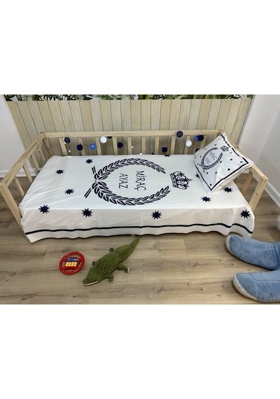 Evsehomes Mavi Taç Yatak Örtüsü Dijital Baskı