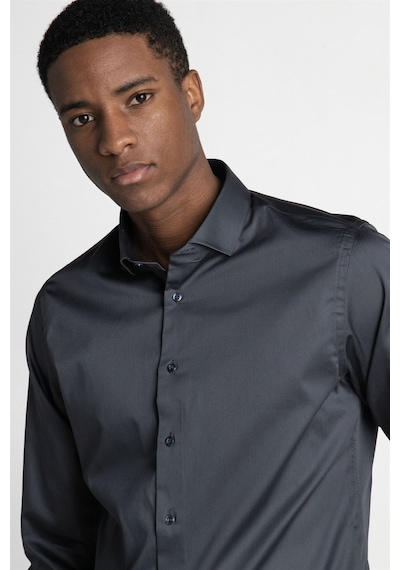Tudors Slim Fit Koton Satenpremium Seri Erkek Antrasit Gömlek-26745-antrasit Antrasit