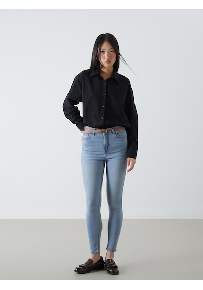 Lcw Jeans İndigo Beli Kemerli Jüpiter Süper Skinny Fit Jean Pantolon
