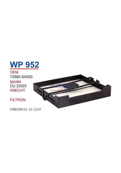 WUNDER WP952 Polen Filtresi Forester 2,0 - 2,5 - 2,5 Xt