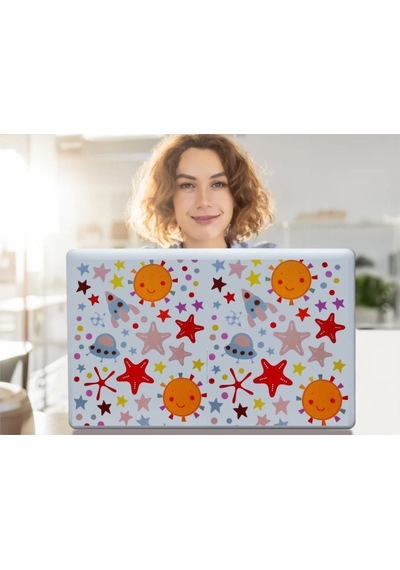Defter Sticker,laptop Sticker Uzaylı Desenli Pvc 70x50x0,5cm