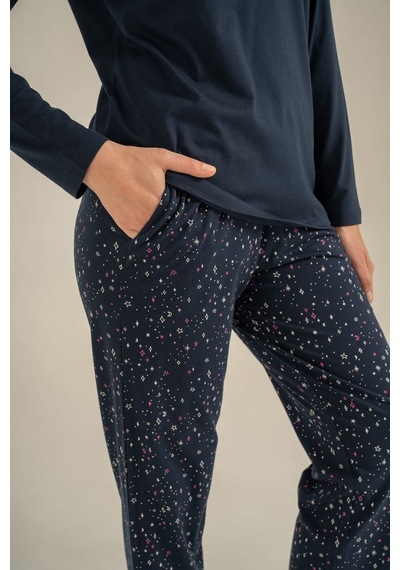 Arnetta Kadın Shine Bright Little Star Lacivert Uzun Kol Pijama Takım Ar3775-s-v2 Ar3775-s-v2