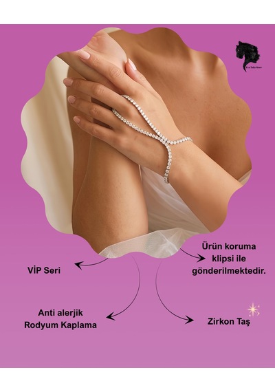 Vip Özel Seri Su Yolu Model Büyük Zirkon Taşlı Şahmeran Gümüş