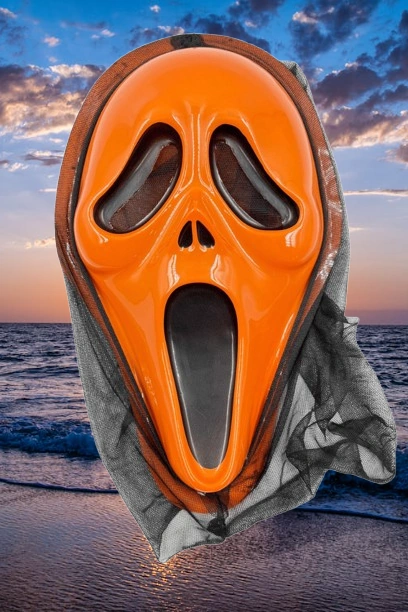 Halloween Maske Çığlık Arkası Tüllü Turuncu Diğer
