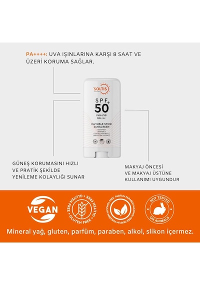 Şeffaf Stick Güneş Koruyucu Spf50+ Pa++++, 15 Gr