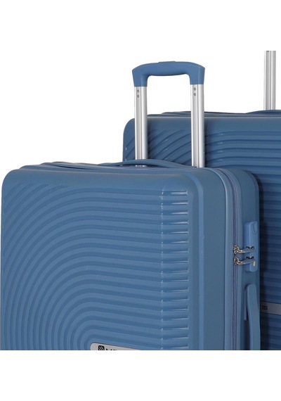 Mçs Bavul Büyük Ve Orta 2li Set Kırılmaz Silikon Valiz V374 Sky Blue Sky Blue