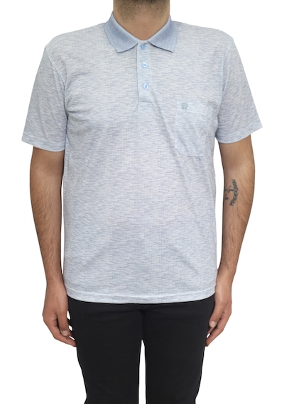 Santa Dmctekstil Erkek Kendinden Desenli Klasik Rahat Kalıp Tek Cepli Polo Yakalı T-shirt Mavi Santa Dmctekstil Erkek Kendinden Desenli Klasik Rahat Kalıp Tek Cepli Polo Yakalı T-shirt Mavi