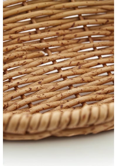 Rattan Piknik Hasır Ekmek Sepeti Meyve Sebze Sepeti Plastik Örme Ahşap