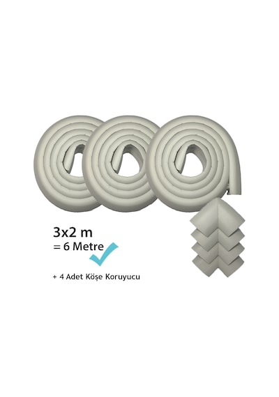 Evokids (6 Metre Kenar + 4 Adet Köşe) Gri Kauçuk Kenar Çok Renkli