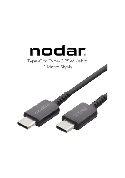 25w Usb-c To Type-c Hızlı Şarj Ve Data Kablosu 1 Metre - Pd Şarj Kablosu, Siyah Diğer