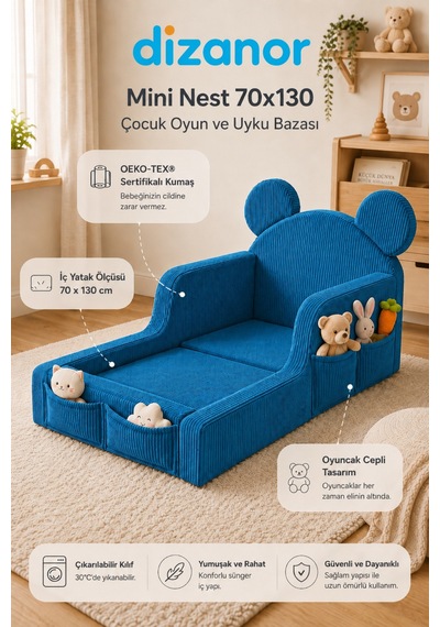 Mini Nest 6 Sı 1 Arada Modüler Bebek Oyun Parkı, Park Yatak, Beşik, Baza, Oyun Alanı Ve Top Havuzu