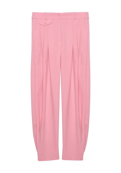 Quzu Pile Detaylı Jogger Pantolon Pembe