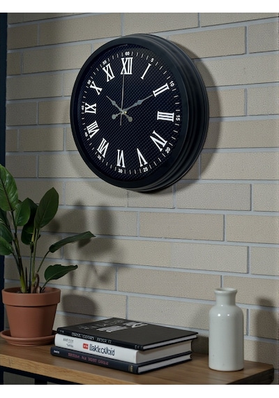 Luxury Black 40 Cm Metal Duvar Saati Diğer
