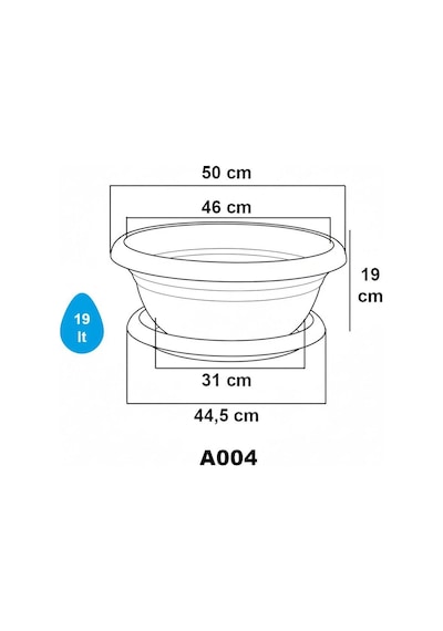 So-a004 Arajman Saksı Takımı Tabaklı 19 Litre No: 4 Yeşil 6 Adet