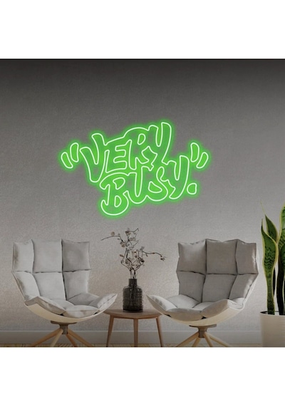 "very Busy" Yazılı Neon Tabela Yeşil