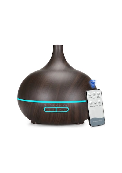 Uzaktan Kumandalı Oda Buhar Makinesi 550 Ml Aroma Difüzörü Ultrasonik Hava Nemlendirici 7 Renk Led