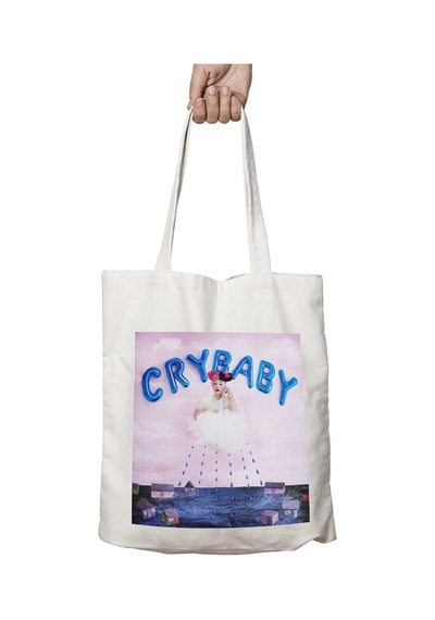 Art Hediye Melanie Martinez Crybaby Gözyaşı İki Tarafı Kalıcı Baskılı Yıkanabilir Okul Plaj Omuz Bez Çantası Çok Renkli