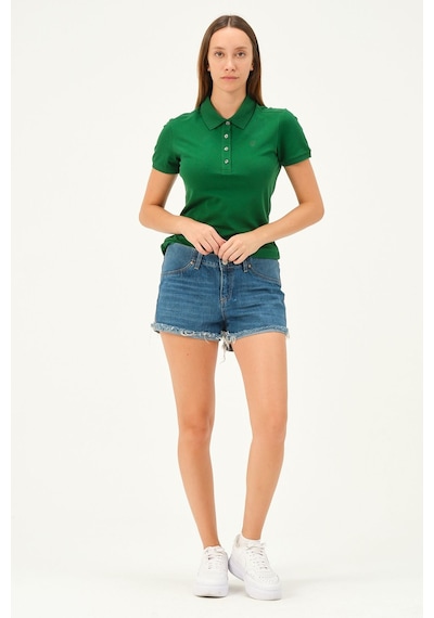 Msw Kadın Kısa Kollu Regular Fit Polo Yaka T-shirt Btg Yeşil
