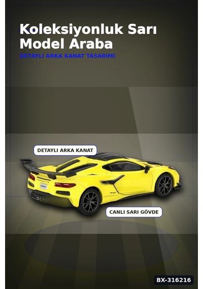 Chevrolet Corvette Zr1 Model Araba 1/64 Ölçek Oyuncak Aracı Bx-316216