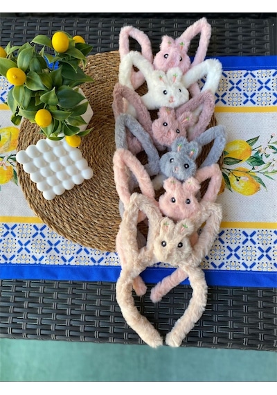 6'lı Settavşan Peluş Taç Renkli Çok Renkli