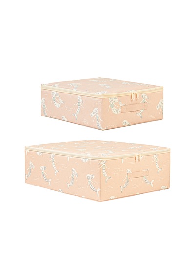 Ocean Home Textile 2'li Çocuk Odası Deniz Kızı Destekli Kutu Hurç Set 31 X 38 X 12 + 45 X 55 X 18 Cm Pembe