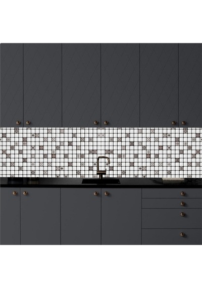 İbm9730 Mutfak Tezgah Arası Kendinden Yapışkanlı Folyo Kaplama Mozaik Desen 60cmx100cm